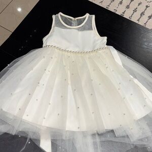 American Princess Ivory Satin & Tulle Girls Dress